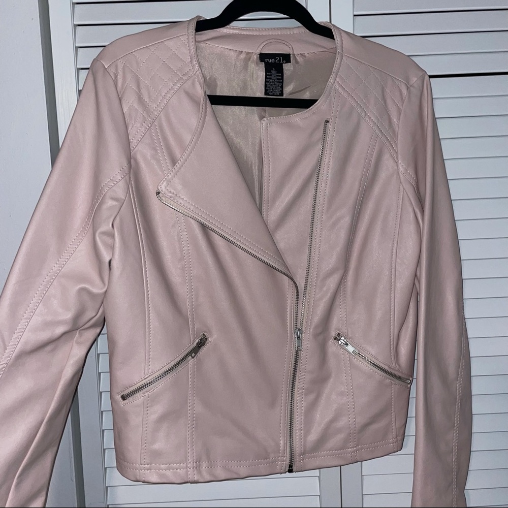 Blush leather jacket